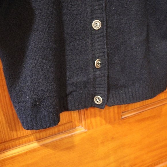 Cynthia Cynthia Steffe Black Cardigan Pocket Beaded Sweater Wool Blend LG - Picture 5 of 14